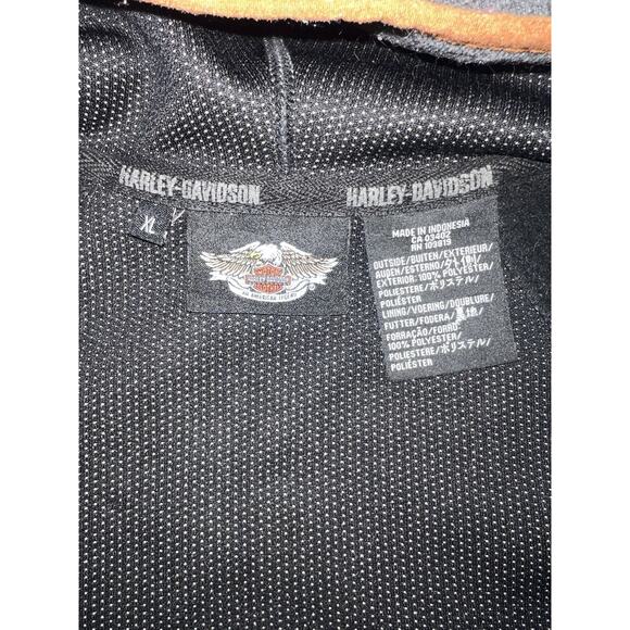 Harley-Davidson Women’s XL Full Zip Hoodie Gray Orange Trim Embroidered Y2K - Picture 2 of 13